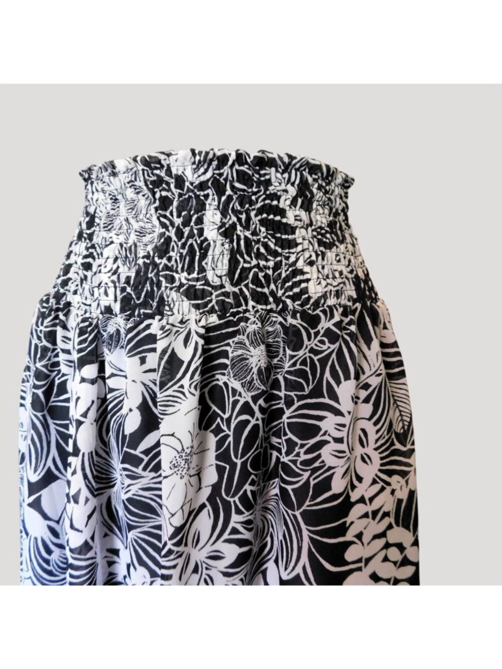 George Floral Skirt XL 16 18 Black White Print Elastic Waist Lined Lightweight - Picture 3 of 8
